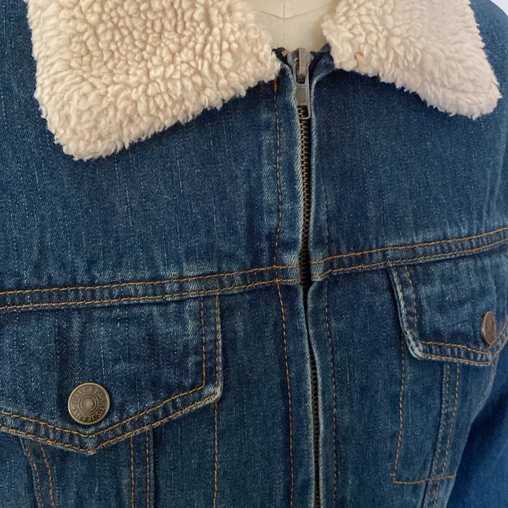 VTG Steve & Barry’s Denim/Sherpa Trim Jacket - Picture 5 of 13